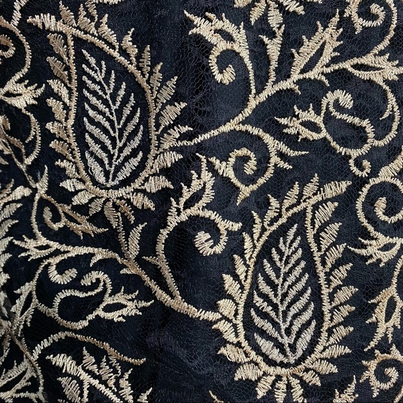 🆕 NWT DREW Women’s Black/Gold Embroidered Mesh Top Tulle Blouse A-Line XS - Picture 11 of 11